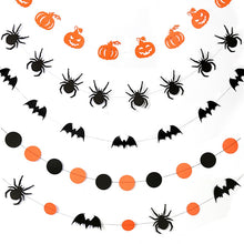 Laden Sie das Bild in den Galerie-Viewer, 4 m Halloween Decoration Paper Chain Garland Pumpkin/Bat/Ghost/Spider/Skull Shape Banner Happy Halloween Decor Garland