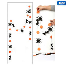 Laden Sie das Bild in den Galerie-Viewer, 4 m Halloween Decoration Paper Chain Garland Pumpkin/Bat/Ghost/Spider/Skull Shape Banner Happy Halloween Decor Garland