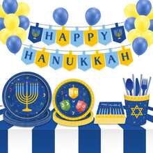 Laden Sie das Bild in den Galerie-Viewer, Hanukkah Party Decorations Happy Birthday Party Balloon Disposable Tableware Sets Chanukah Party Supplies