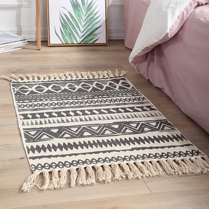 Ethnic Carpet Kitchen Floor Mat Long Striped Geometric Woven Carpet Scandinavian Bedroom Cotton Oriental Decorative Tapestry