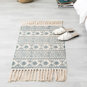 Ethnic Carpet Kitchen Floor Mat Long Striped Geometric Woven Carpet Scandinavian Bedroom Cotton Oriental Decorative Tapestry