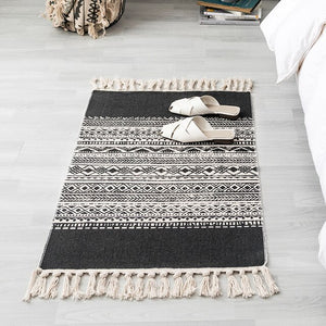 Ethnic Carpet Kitchen Floor Mat Long Striped Geometric Woven Carpet Scandinavian Bedroom Cotton Oriental Decorative Tapestry