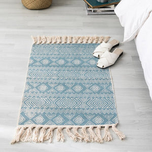 Ethnic Carpet Kitchen Floor Mat Long Striped Geometric Woven Carpet Scandinavian Bedroom Cotton Oriental Decorative Tapestry