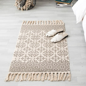 Ethnic Carpet Kitchen Floor Mat Long Striped Geometric Woven Carpet Scandinavian Bedroom Cotton Oriental Decorative Tapestry