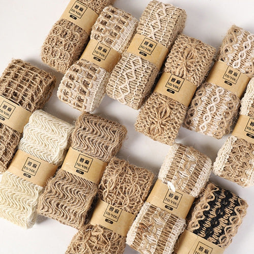 2M Width 4CM Wedding Decoration Hemp Rope Woven Ribbon Wedding Favor Jute Burlap Rolls  Diy Decoration