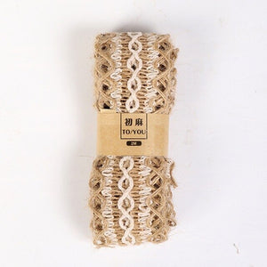 2M Width 4CM Wedding Decoration Hemp Rope Woven Ribbon Wedding Favor Jute Burlap Rolls  Diy Decoration