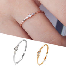 Laden Sie das Bild in den Galerie-Viewer, Fashion Thin Tail Ring Minimalism with Crystal Jewelry Ring Classic Style for Women Engagement Gift