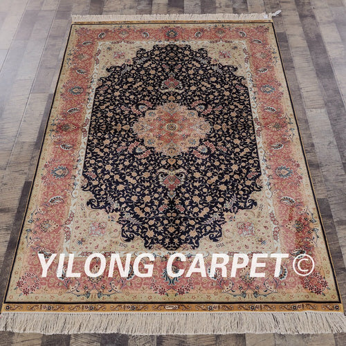 Yilong 4'x6' Hand Knotted Persian Rugs Traditional Oriental Turkish Silk Carpet (WZ67A4x6)