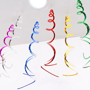 6pcs PVC Spiral Happy Birthday Swirl 18 21 30 40 50 60 70 Years Old Hanging Ornaments Birthday Party Decorations Birthday Decor