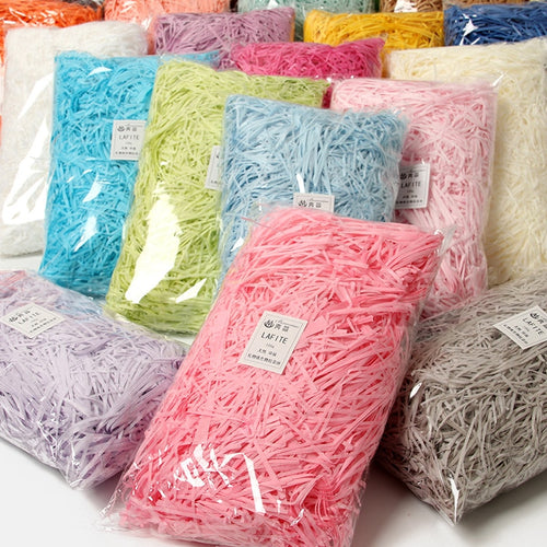 100g Colorful Shredded Crinkle Paper Raffia Candy Boxes DIY Gift Box Filling Material Tissue Party Gift Packaging Filler Decor