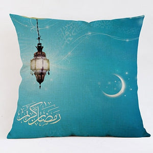 45x45cm Muslim Ramadan Decoration For Home Cotton Seat Sofa Cushion Cover Classic Lantern Throw Pillow Cover Eid Mubarak Decor