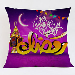 45x45cm Muslim Ramadan Decoration For Home Cotton Seat Sofa Cushion Cover Classic Lantern Throw Pillow Cover Eid Mubarak Decor