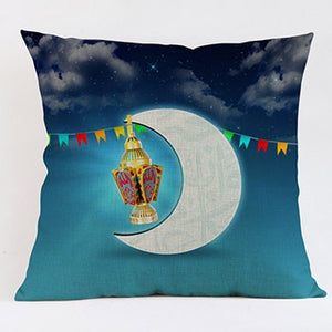 45x45cm Muslim Ramadan Decoration For Home Cotton Seat Sofa Cushion Cover Classic Lantern Throw Pillow Cover Eid Mubarak Decor