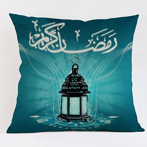 45x45cm Muslim Ramadan Decoration For Home Cotton Seat Sofa Cushion Cover Classic Lantern Throw Pillow Cover Eid Mubarak Decor