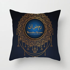 45x45cm Muslim Ramadan Decoration For Home Cotton Seat Sofa Cushion Cover Classic Lantern Throw Pillow Cover Eid Mubarak Decor