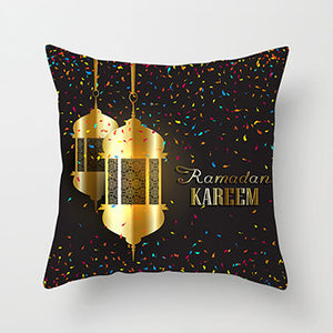 45x45cm Muslim Ramadan Decoration For Home Cotton Seat Sofa Cushion Cover Classic Lantern Throw Pillow Cover Eid Mubarak Decor