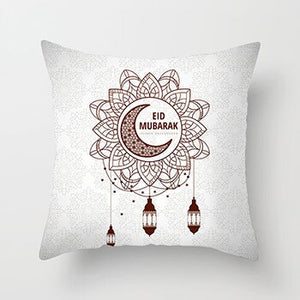 45x45cm Muslim Ramadan Decoration For Home Cotton Seat Sofa Cushion Cover Classic Lantern Throw Pillow Cover Eid Mubarak Decor