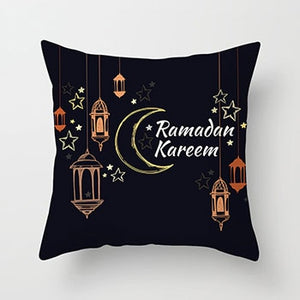 45x45cm Muslim Ramadan Decoration For Home Cotton Seat Sofa Cushion Cover Classic Lantern Throw Pillow Cover Eid Mubarak Decor