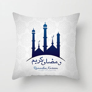 45x45cm Muslim Ramadan Decoration For Home Cotton Seat Sofa Cushion Cover Classic Lantern Throw Pillow Cover Eid Mubarak Decor