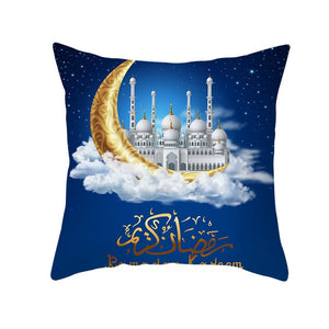 45x45cm Muslim Ramadan Decoration For Home Cotton Seat Sofa Cushion Cover Classic Lantern Throw Pillow Cover Eid Mubarak Decor