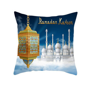 45x45cm Muslim Ramadan Decoration For Home Cotton Seat Sofa Cushion Cover Classic Lantern Throw Pillow Cover Eid Mubarak Decor