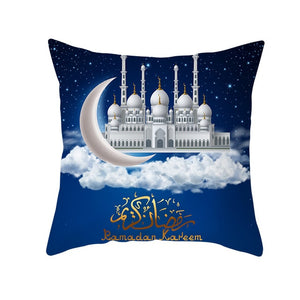 45x45cm Muslim Ramadan Decoration For Home Cotton Seat Sofa Cushion Cover Classic Lantern Throw Pillow Cover Eid Mubarak Decor