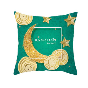 45x45cm Muslim Ramadan Decoration For Home Cotton Seat Sofa Cushion Cover Classic Lantern Throw Pillow Cover Eid Mubarak Decor