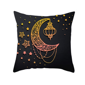 45x45cm Muslim Ramadan Decoration For Home Cotton Seat Sofa Cushion Cover Classic Lantern Throw Pillow Cover Eid Mubarak Decor