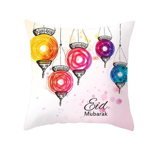 45x45cm Muslim Ramadan Decoration For Home Cotton Seat Sofa Cushion Cover Classic Lantern Throw Pillow Cover Eid Mubarak Decor