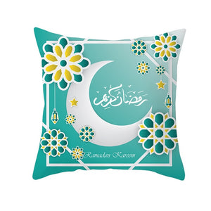 45x45cm Muslim Ramadan Decoration For Home Cotton Seat Sofa Cushion Cover Classic Lantern Throw Pillow Cover Eid Mubarak Decor