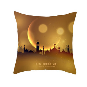 45x45cm Muslim Ramadan Decoration For Home Cotton Seat Sofa Cushion Cover Classic Lantern Throw Pillow Cover Eid Mubarak Decor